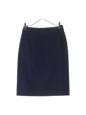 Chanel 00c Cruise Collection Identification Logo Plate Lame Denim Tight Skirt
